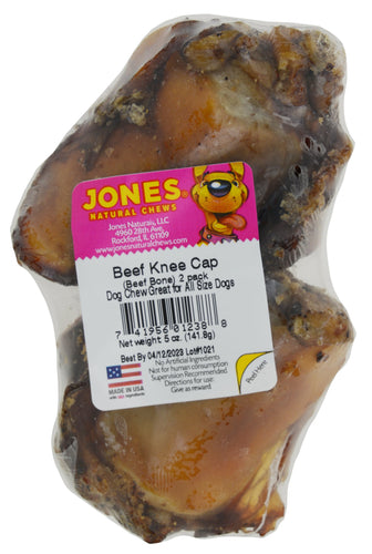 Jones Natural Chews Knee Cap Beef Bone Dog Treat